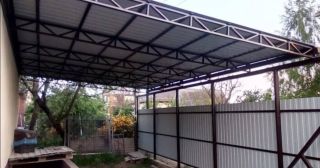 Односкатные навесы из металлопрофиля Черемхово, цена от 3406 руб.